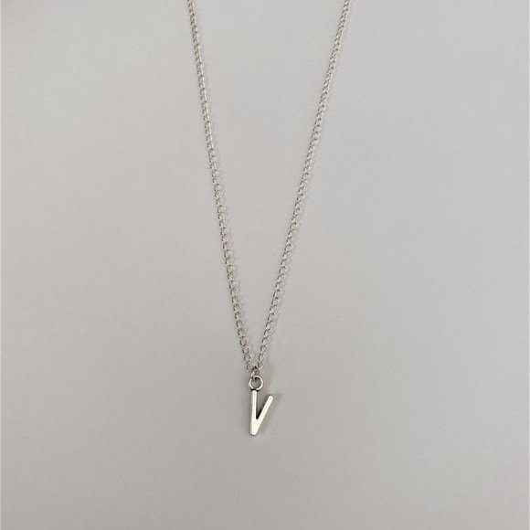 3 for $49 New Silver "V" Initial Necklace - Picture 2 of 4
